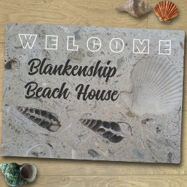Seashells in Concrete Custom Beach House Deurmat