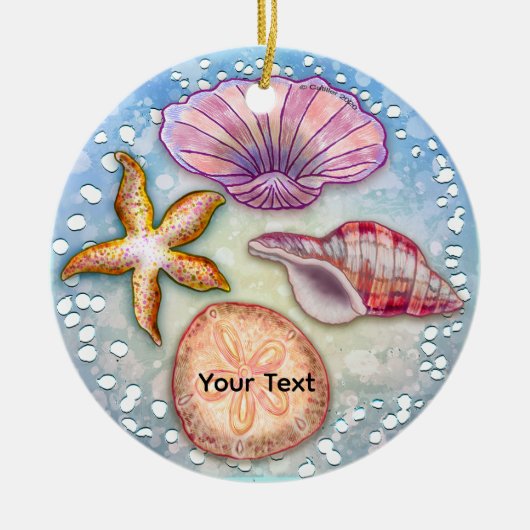 Seashells Keramisch Ornament (Voorkant)