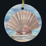 Seashells Keramisch Ornament<br><div class="desc">Veel plezier met deze. Denk aan thema's! Het spel met achtergrondkleuren, voegt of schrapt tekst toe, en (voor een beetje van extra prijs) pas de rug met afbeeldingen, kleur, uw logo/bedrijfsinfo., enz. aan! Als ik aan de achterkant heb toegevoegd, kunt u het gemakkelijk ook schrappen. Vergeet niet dat sierplanten niet...</div>