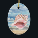 Seashells Keramisch Ornament<br><div class="desc">Veel plezier met deze. Denk aan thema's! Het spel met achtergrondkleuren, voegt of schrapt tekst toe, en (voor een beetje van extra prijs) pas de rug met afbeeldingen, kleur, uw logo/bedrijfsinfo., enz. aan! Als ik aan de achterkant heb toegevoegd, kunt u het gemakkelijk ook schrappen. Vergeet niet dat sierplanten niet...</div>