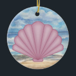 Seashells Keramisch Ornament<br><div class="desc">Veel plezier met deze. Denk aan thema's! Het spel met achtergrondkleuren, voegt of schrapt tekst toe, en (voor een beetje van extra prijs) pas de rug met afbeeldingen, kleur, uw logo/bedrijfsinfo., enz. aan! Als ik aan de achterkant heb toegevoegd, kunt u het gemakkelijk ook schrappen. Vergeet niet dat sierplanten niet...</div>