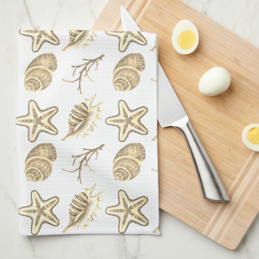 Seashells Kitchen Dish Towel Theedoek (Quarter Fold)