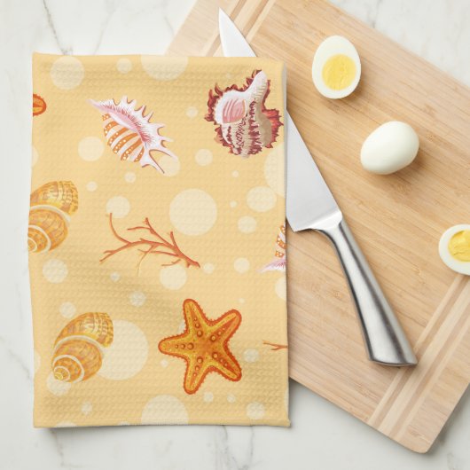 Seashells Kitchen Dish Towel Theedoek (Quarter Fold)