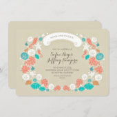 Seashells krans strand save the date KAARTEN (Voorkant / Achterkant)