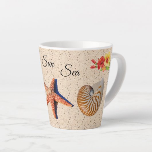 Seashells latte cup latte mok (Rechterhoek)