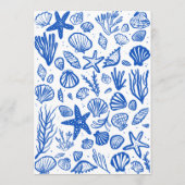 Seashells Lijst Beach Wedding Custom Party Menu (Achterkant)