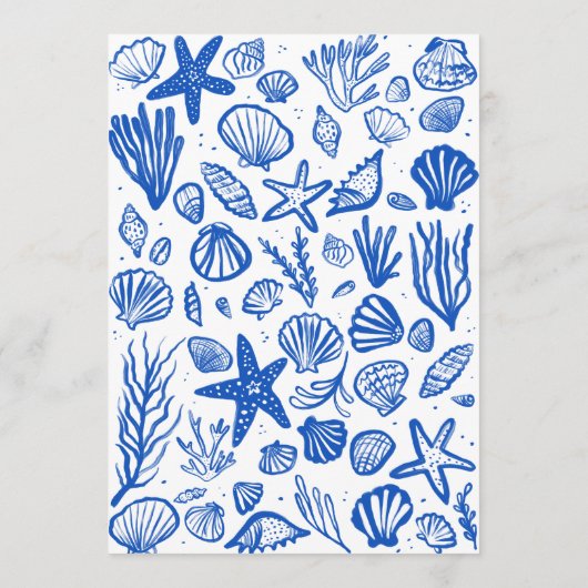 Seashells Lijst Beach Wedding Custom Party Menu (Achterkant)