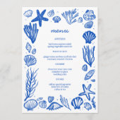 Seashells Lijst Beach Wedding Custom Party Menu (Voorkant)