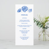 Seashells Lijst Beach Wedding Custom Party Menu (Staand voorkant)