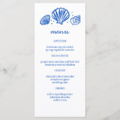Seashells Lijst Beach Wedding Custom Party Menu (Voorkant)