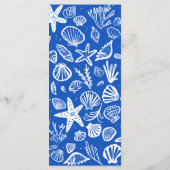 Seashells Lijst Beach Wedding Custom Party Menu (Achterkant)