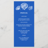 Seashells Lijst Beach Wedding Custom Party Menu (Voorkant)