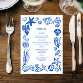 Seashells Lijst Beach Wedding Custom Party Menu