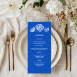 Seashells Lijst Beach Wedding Custom Party Menu<br><div class="desc">Perfect schattig menu kaart voor een leuke bruiloft! Met de hand gemaakte kunst voor jou! Ideaal voor een bruiloft, vrijgezellenfeest aan zee, vrijgezellenfeest, verlovingsfeest of verjaardagsfeest. VOLLEDIG ! Klik hierboven op "Personaliseren" om de tekst te bewerken. Klik op "bewerken met het ontwerpgereedschap" om de lettertypen, kleuren en plaatsingen aan te...</div>