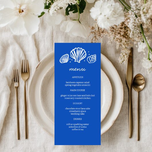 Seashells Lijst Beach Wedding Custom Party Menu