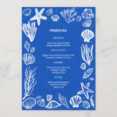 Seashells Lijst Beach Wedding Custom Party Menu (Voorkant)