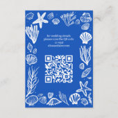 Seashells Lijst Beach Wedding CUSTOM QR Code Informatiekaartje (Voorkant)
