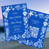 Seashells Lijst Beach Wedding CUSTOM QR Code Kaart