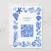 Seashells Lijst Beach Wedding CUSTOM QR Code Kaart (Achterkant)