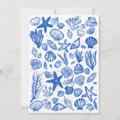 Seashells Lijst Verjaardagsfeest Blue Beach CUSTOM Kaart (Achterkant)