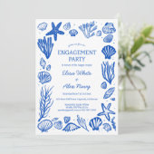 Seashells Lijst Verloving Beach CUSTOM Kaart (Staand voorkant)