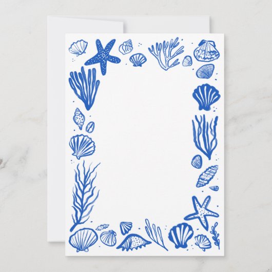 Seashells Lijst Verloving Beach CUSTOM Kaart (Achterkant)