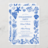 Seashells Lijst Verloving Beach CUSTOM Kaart (Voorkant / Achterkant)