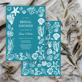 Seashells Lijst Vrijgezellenfeest Blauwgroen Stran Kaart