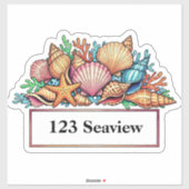 Seashells mailbox address sticker (Vel)