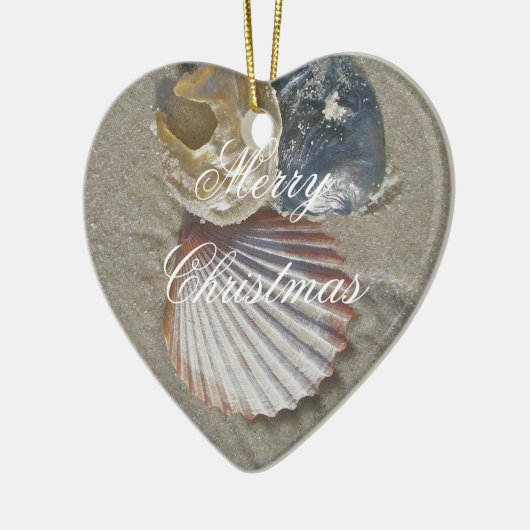 Seashells Merry KerstOrnament Keramisch Ornament (Links)