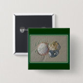 Seashells Merry Kerstseries Vierkante Button 5,1 Cm (Voorkant /achterkant)