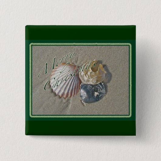Seashells Merry Kerstseries Vierkante Button 5,1 Cm (Voorkant)