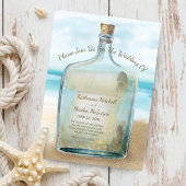 Seashells Message in a Bottle | Nautical Wedding Kaart