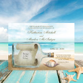 Seashells Message in a Bottle | Nautical Wedding Kaart