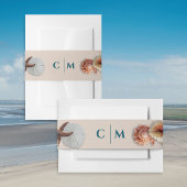 Seashells Monogram Initialen bruiloft Uitnodigingen Wikkel