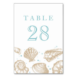 Seashells Nautical Beach Trouwtafelnummer Kaart