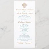 Seashells Nautical Beach Wedding Tan / Aqua-progra Programmakaart (Voorkant)