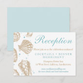 Seashells Nautical Wedding Receptie Informatiekaartje (Voorkant / Achterkant)