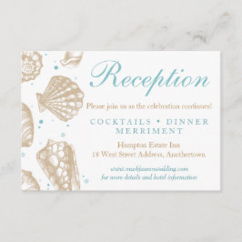Seashells Nautical Wedding Receptie Informatiekaartje