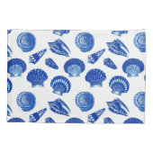 Seashells - Navy Blue op een witte achtergrond Kussensloop (Achterkant)