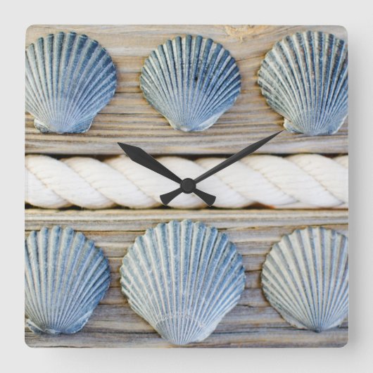 Seashells | New York City Vierkante Klok (Voorkant)
