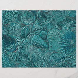 Seashells Ocean Beach Blauwgroen metallische stijl