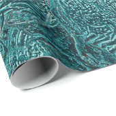 Seashells Ocean Beach Blauwgroen metallische stijl Cadeaupapier (Rol Hoek)