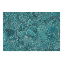 Seashells Ocean Beach Blauwgroen metallische stijl