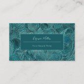 Seashells Ocean Beach Blauwgroen metallische stijl Visitekaartje (Voorkant)