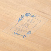 Seashells Ocean Beach bruiloft Acryl Uitnodigingen (Laagn)