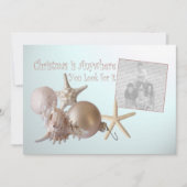 Seashells Ocean Christmas Photo Flat Kaart (Voorkant)