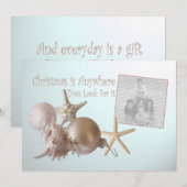 Seashells Ocean Christmas Photo Flat Kaart (Voorkant / Achterkant)