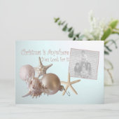 Seashells Ocean Christmas Photo Flat Kaart (Staand voorkant)