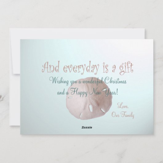 Seashells Ocean Christmas Photo Flat Kaart (Achterkant)